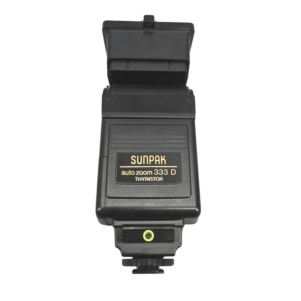 Sunpak Auto Zoom 333 D Thyristor Flash Nikon NE-2D Black Made in Japan